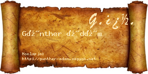 Günther Ádám névjegykártya